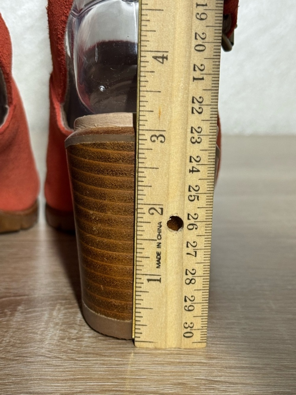 Sorel Nadia Size 7.5 Orange Suede Slingback Block Heel Chunky Sandals - Picture 5 of 12